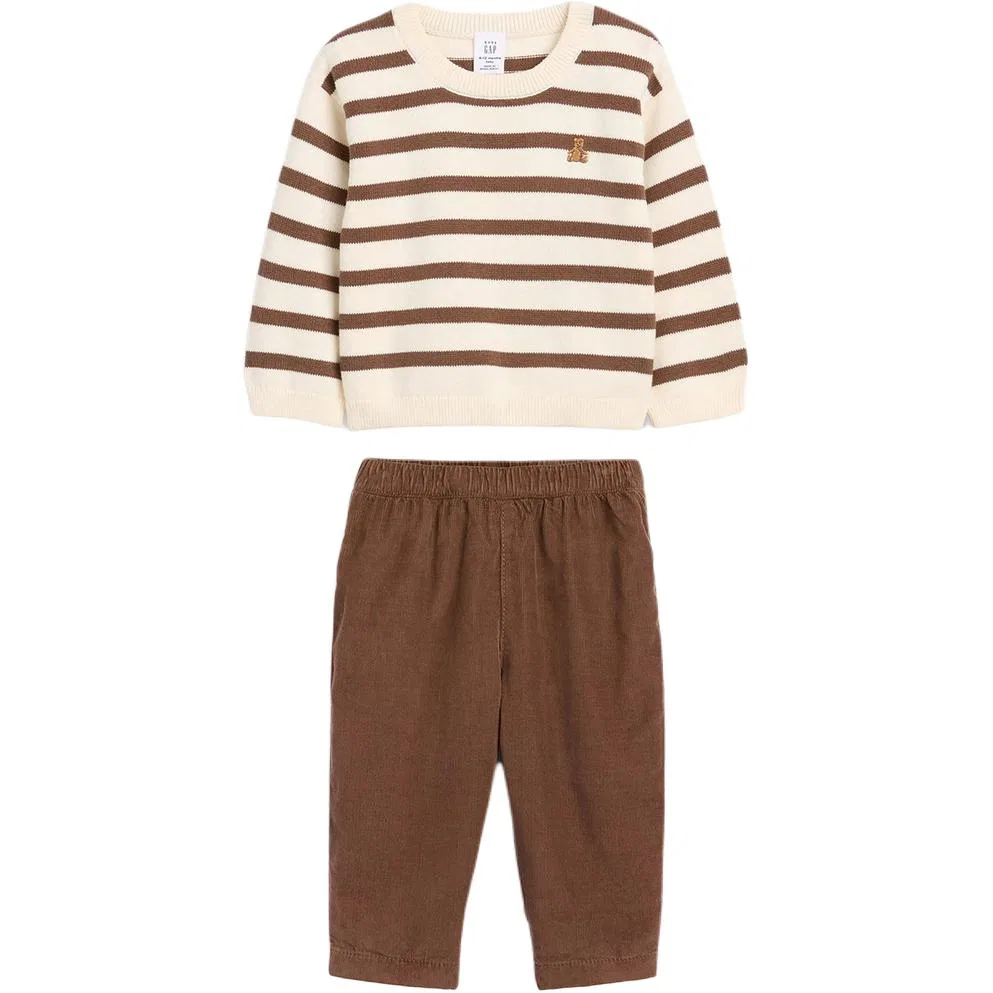 Детский спортивный комплект с круглым вырезом GAP, Coffee