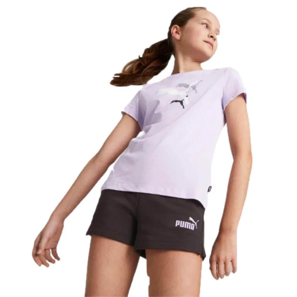 Детский комплект с принтом Puma Graphic, Puma, Королевский Фиолетовый / Черный — фото 3