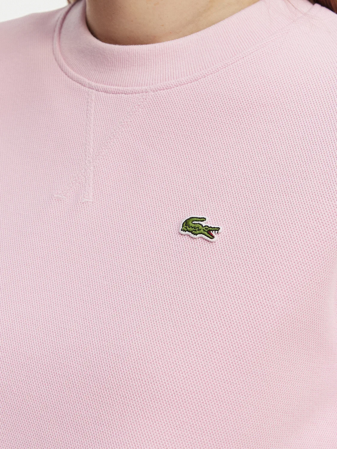 Женский свитшот свободного кроя Lacoste, светло-розовый — фото 4