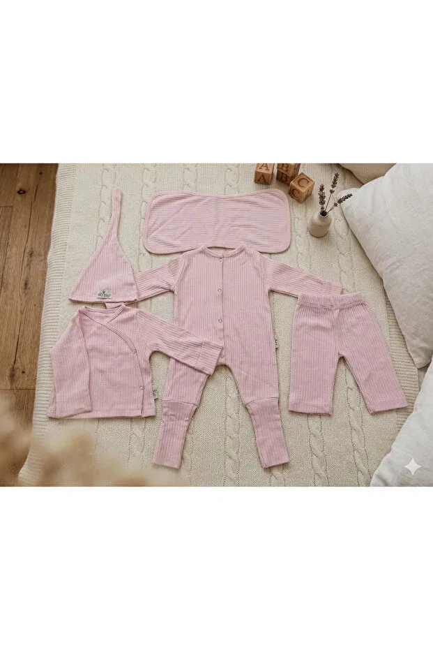 Детский комплект для выписки из роддома хлопковый Deslera, Pink