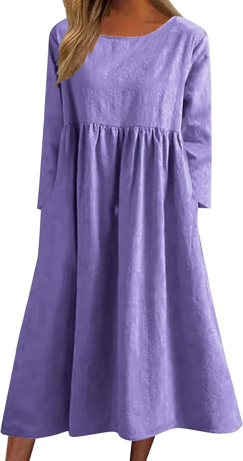 Женское богемное платье с принтом Flowy Beach Midi Dress, Purple
