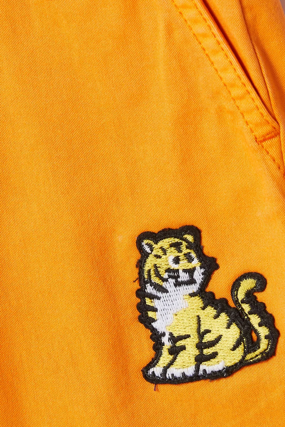 Шорты с принтом тигра Bermuda KENZO KIDS, оранжевый — фото 4