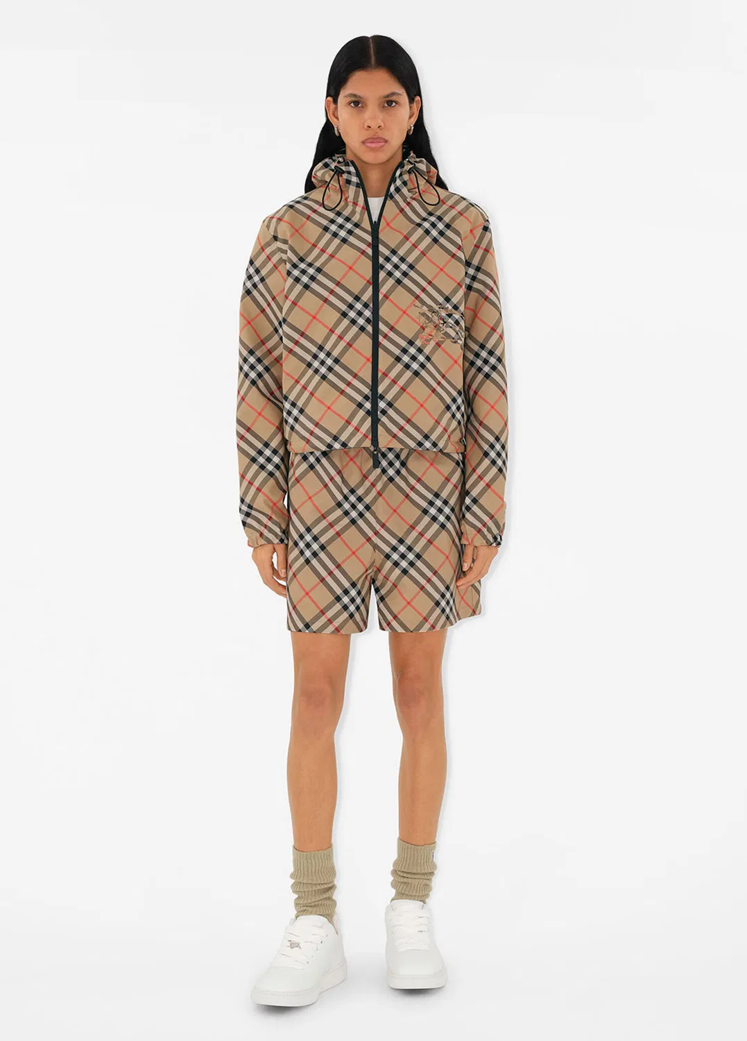 Куртка Burberry, женская, клетчатая, бежевый