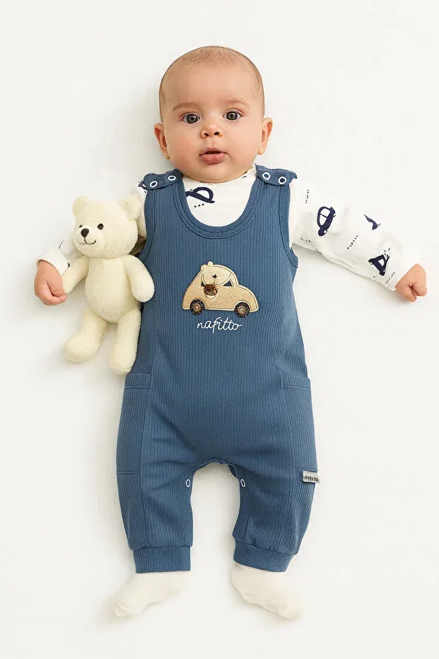 Детский комплект боди-комбинезонов для мальчиков хлопковый Aki Moda Kids, Blue — фото 2