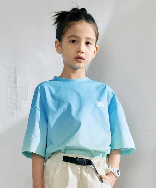 Детская футболка с градиентным принтом BROWNBREATH KIDS, Blue