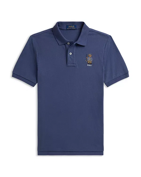 Детское поло для мальчиков с принтом Polo Bear Ralph Lauren, Old Royal — фото 2