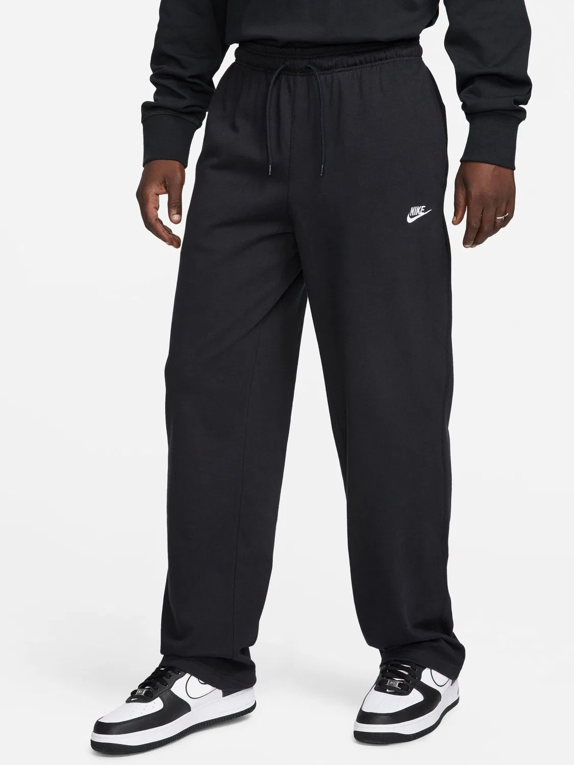 Джоггеры Nike Club Wide Leg Open Hem, черные