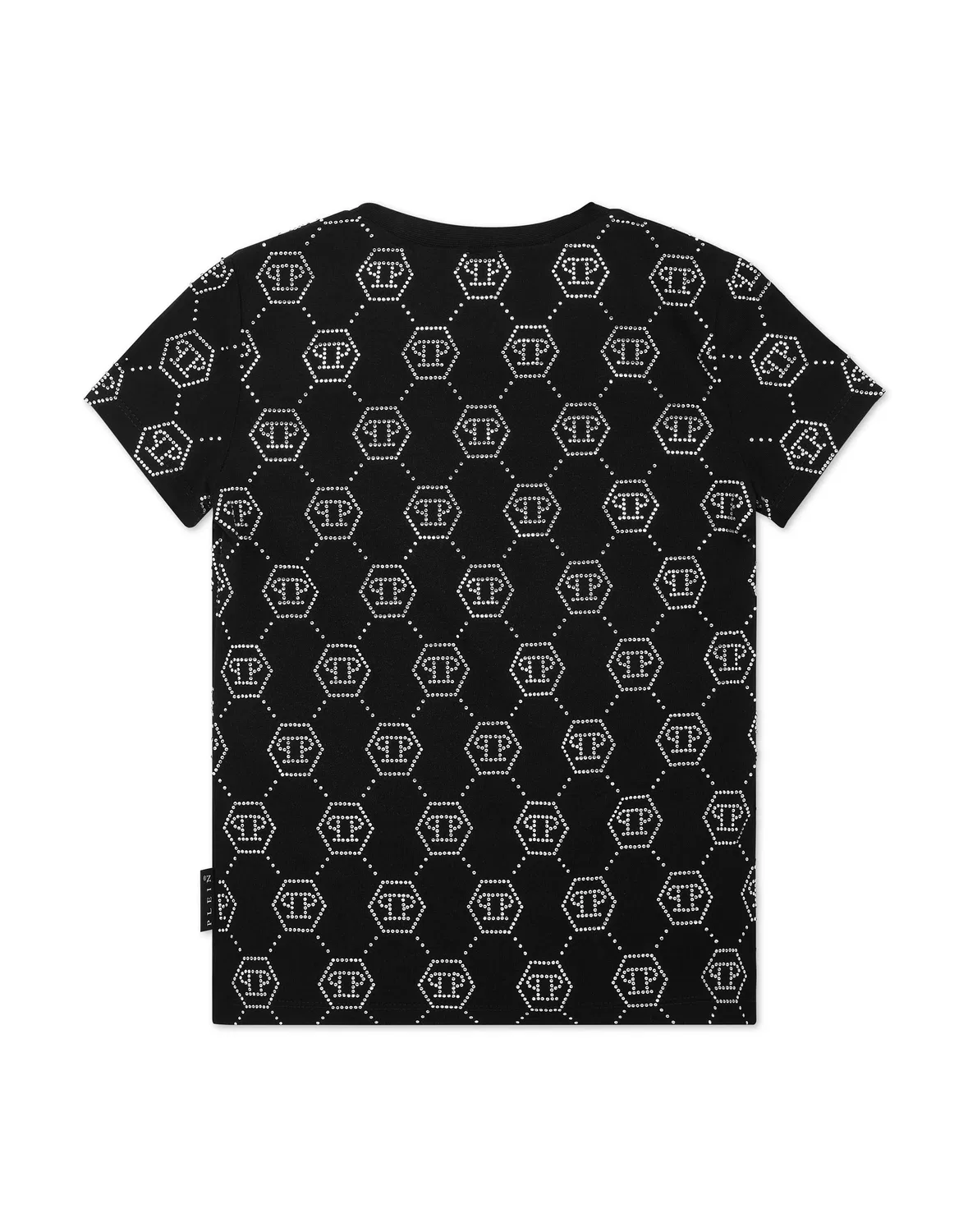 Детская футболка с принтом монограммы и стразами Monogram Strass PHILIPP PLEIN, White — фото 2