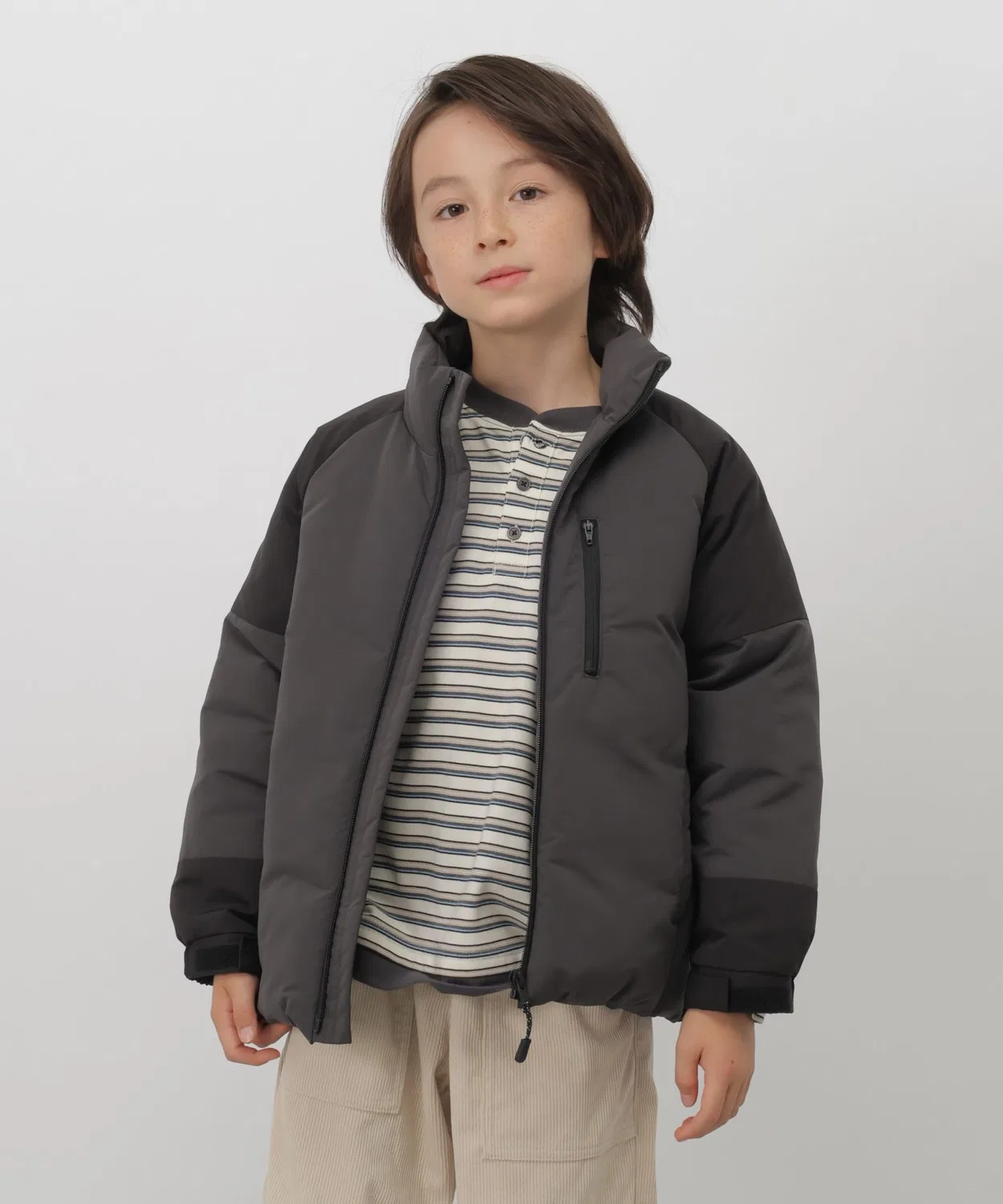 Детский утепленный блейзер на молнии Light Warm GLOBAL WORK, Charcoal Grey/Black