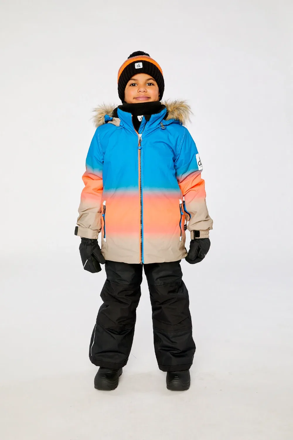 Детский комбинезон для мальчиков зимний непромокаемый Two Piece Play Snowsuit Deux par Deux, Blue and Orange Gradient — фото 2