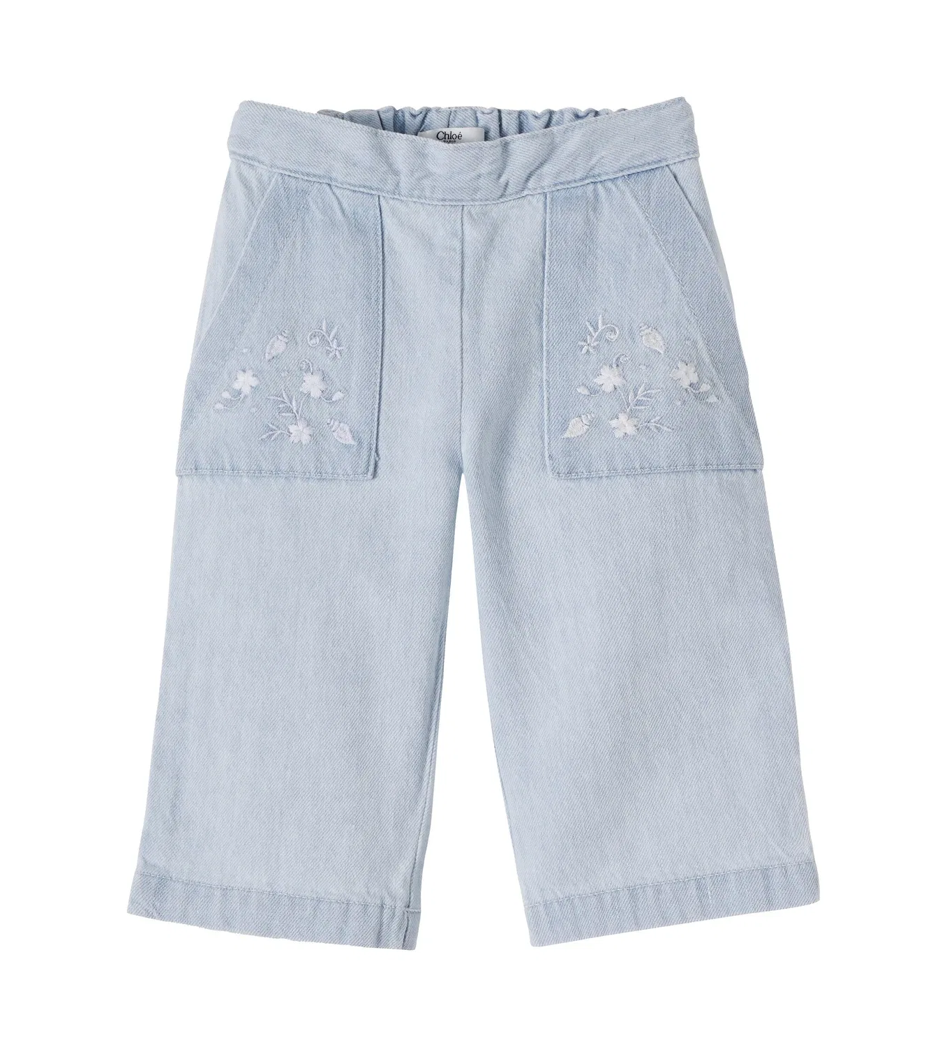Джинсы с цветочным узором Chloé Kids, синий