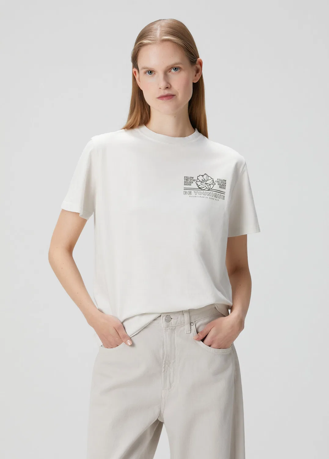 Футболка Regular Fit Golden Goose, bej