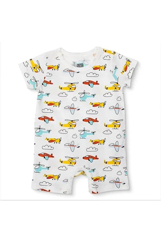 Детский комбинезон для мальчиков с принтом Hellobaby Hellobaby Ebebek Hello Baby, White Printed