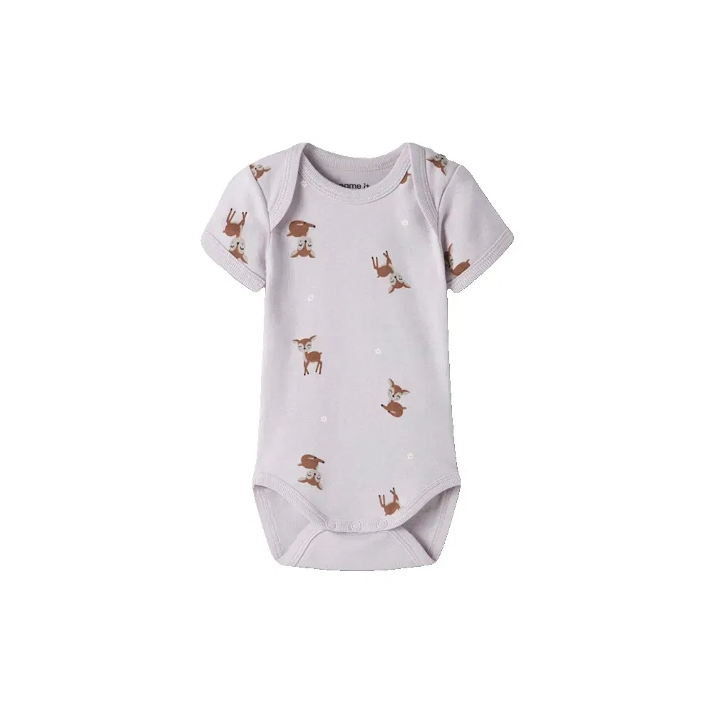 Комплект боди с коротким рукавом Lilac Marble Deer Name It, мультиколор — фото 3
