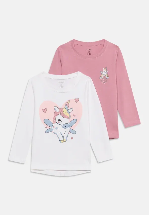 Комплект из 2 футболок с длинным рукавом с принтом Nmfvix Name It bright white, lilas, белый/сиреневый — фото 3