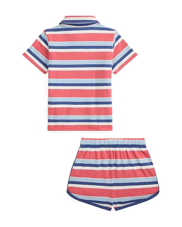 Детский комплект для мальчиков с поло и шортами Ralph Lauren, Red Multi — фото 2