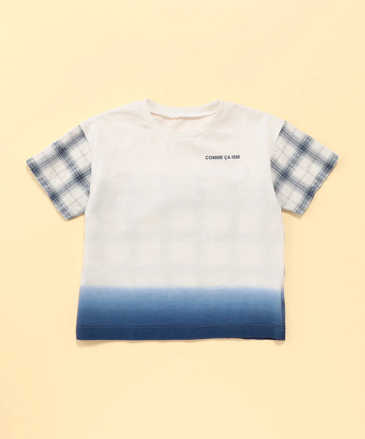 Детская футболка с коротким рукавом, с принтом, модель Soccer Check Gradient COMME CA ISM, Navy