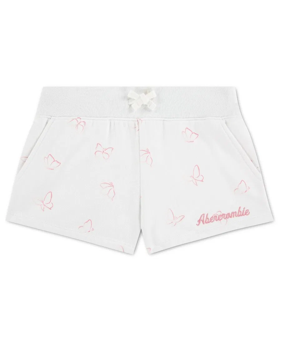 Шорты детские из флиса с принтом Abercrombie Kids, Flutter White