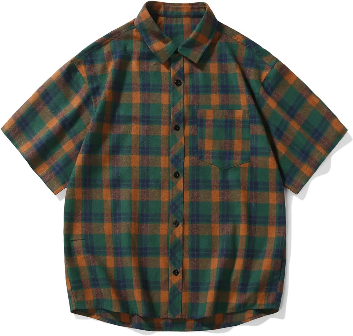 Мужская футболка с принтом в клетку Casual, Green