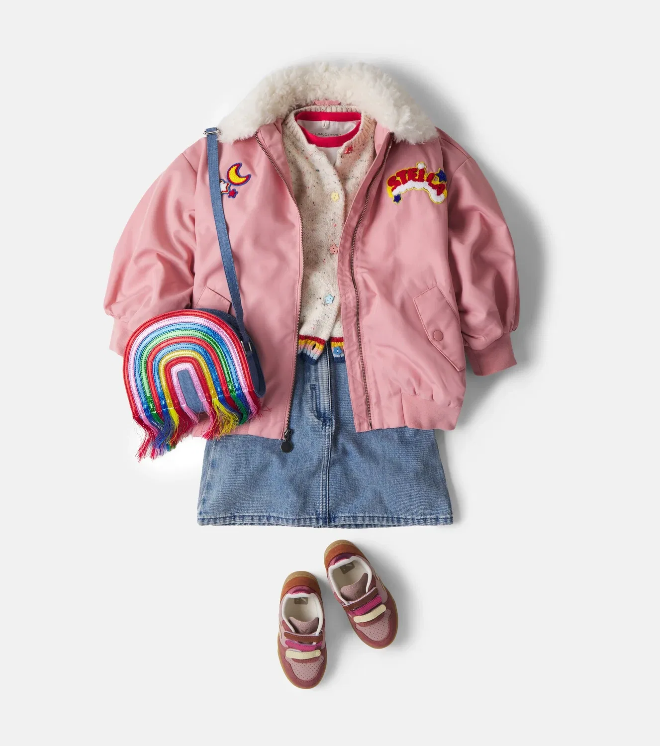 Легкая куртка с молнией Stella Mccartney Kids, розовый — фото 2