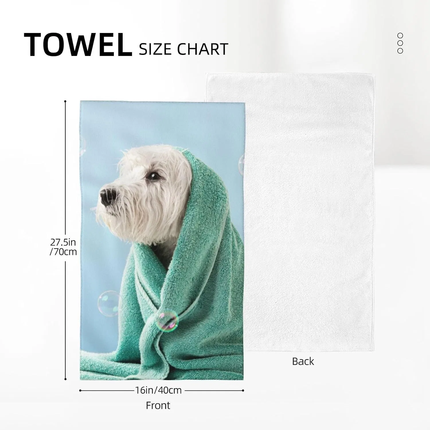 Мочалка для душа Pevtufa, 70x40 см, Hund in Handtuch Gewickelt — фото 4