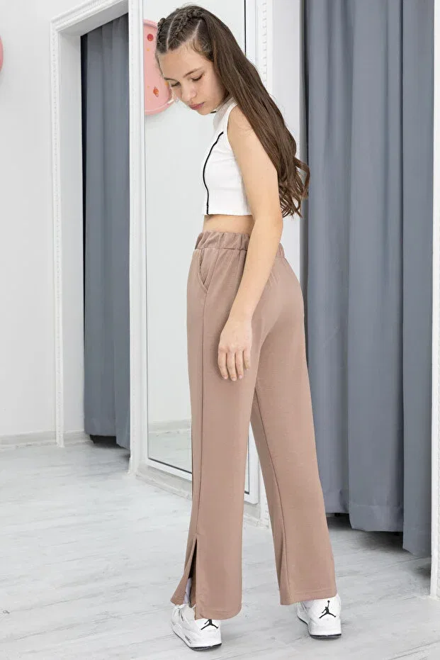 Детские брюки для девочек широкие Cansın Mini, Brown — фото 4