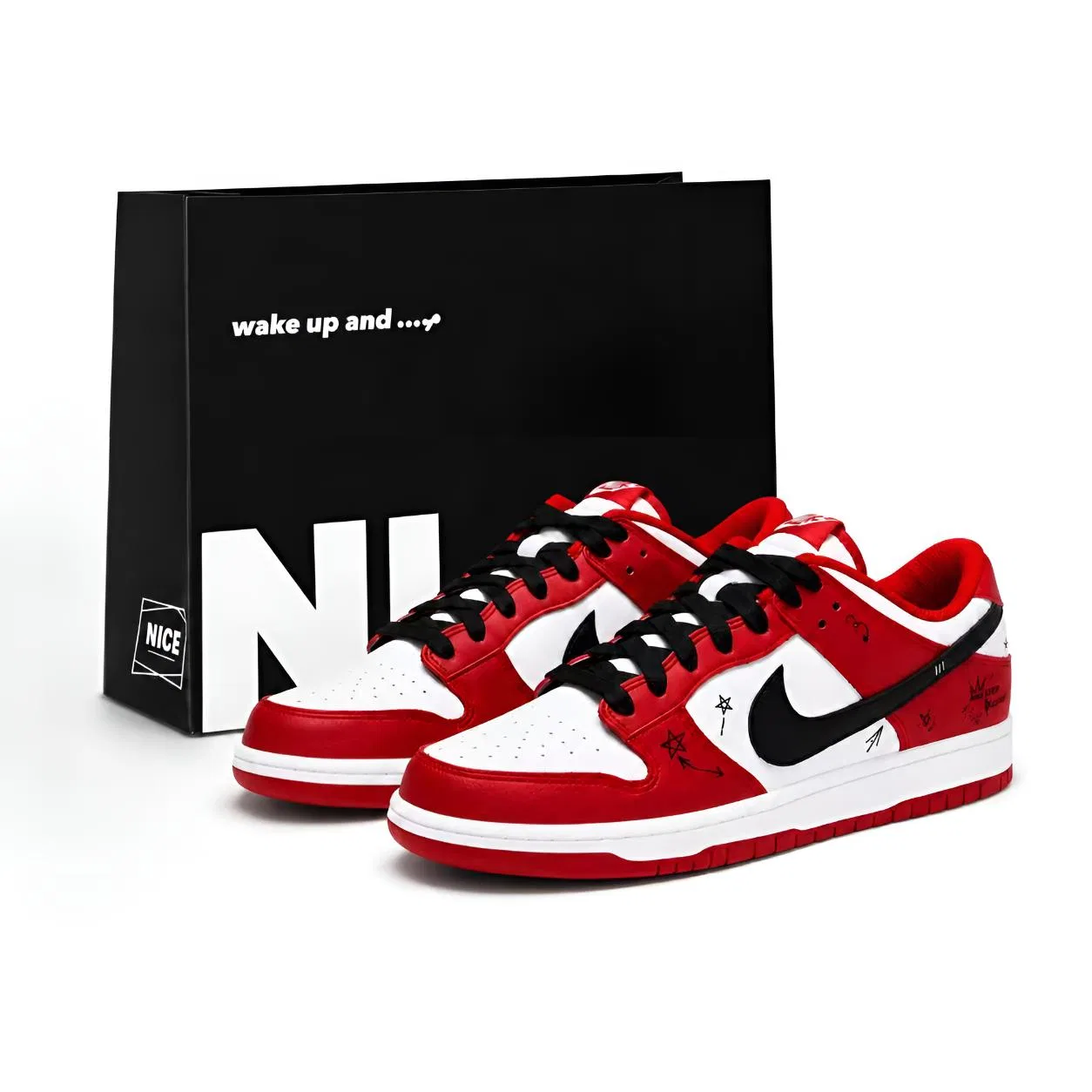 Детские кроссовки для скейтбординга кожаные Nike, Red Chicago