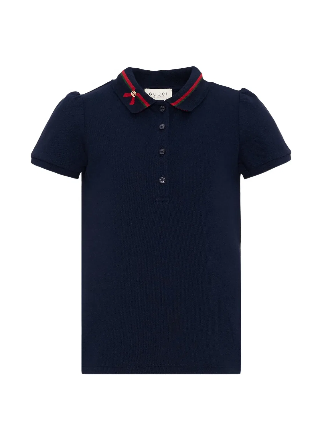 Рубашка поло с логотипом Interlocking G и отделкой Web Gucci Kids, синий