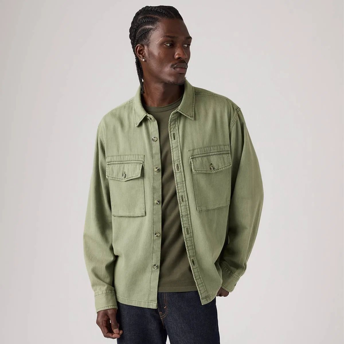 Свободная рубашка Уоллера Levi's, Waller Olive Wash - Green