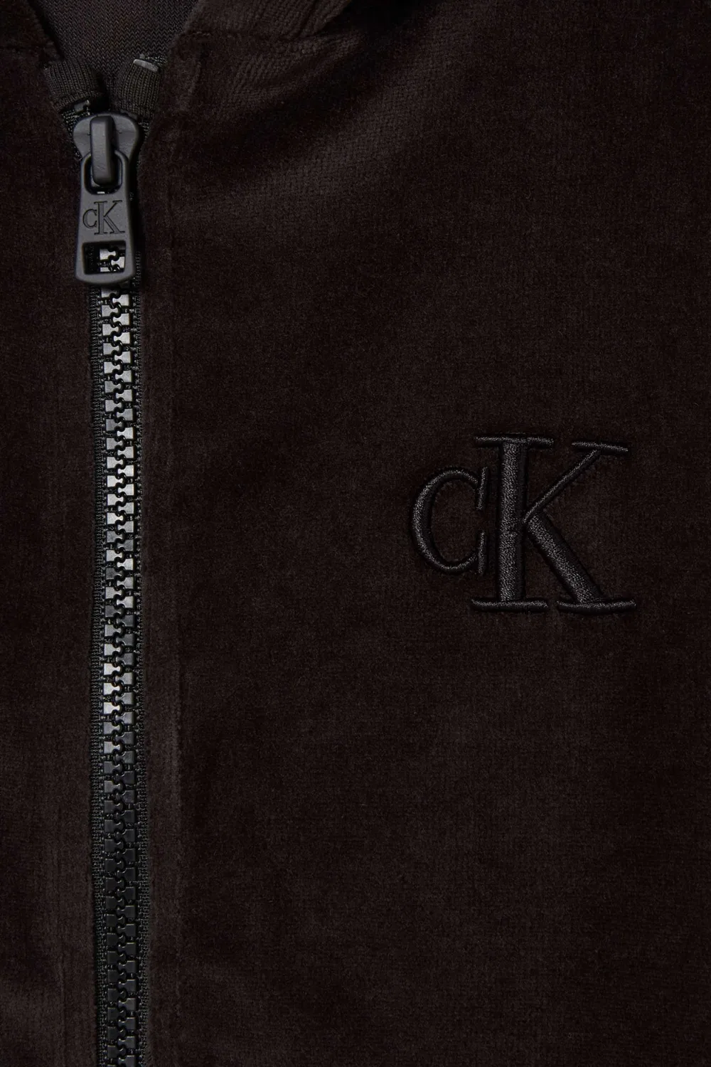 Худи на молнии с кантом из вельвета Calvin Klein, черный — фото 4