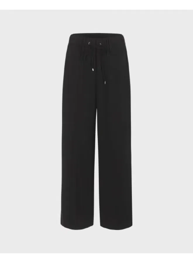 Брюки прямые с завязкой на поясе Zara, черный
