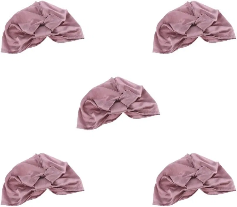 Набор из 5 шелковых шапочек для сна Paowsietiviity, Pink