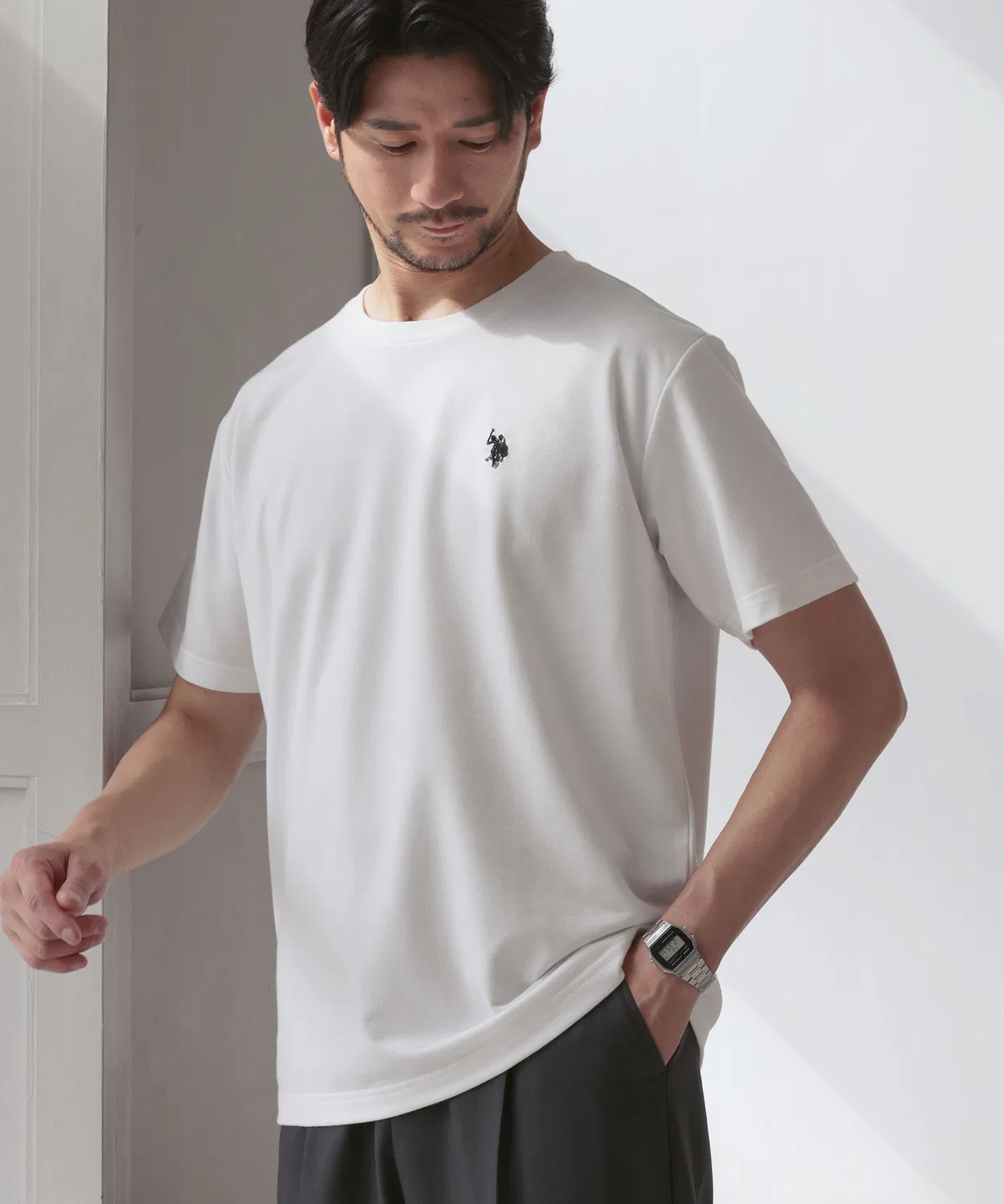 Мужская футболка с вышивкой U.S. POLO ASSN., Цвет: Чаркоал — фото 2