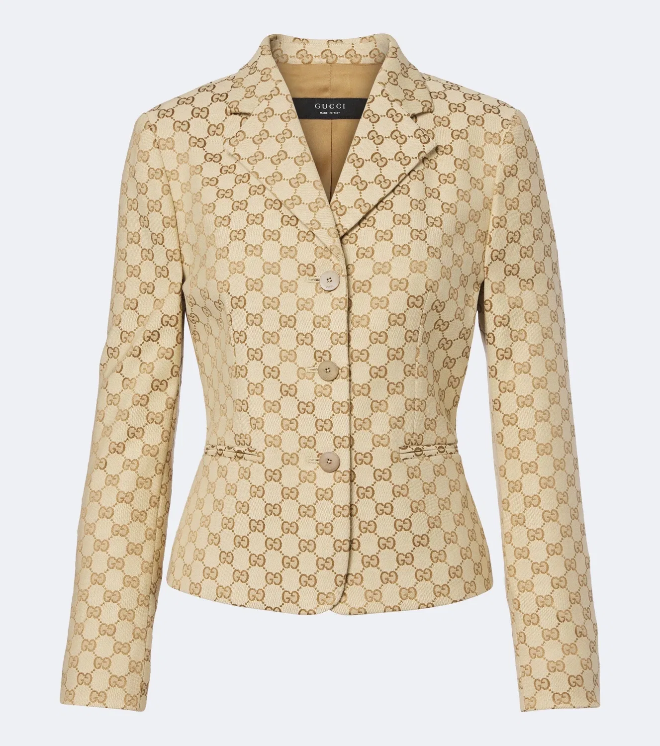 Блейзер с канвой GG Gucci, бежевый