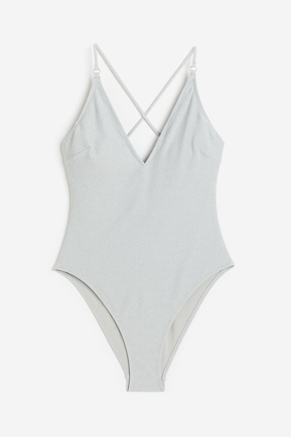 

Купальник H&M High Leg, серебристый, Серый, Купальник H&M High Leg, серебристый