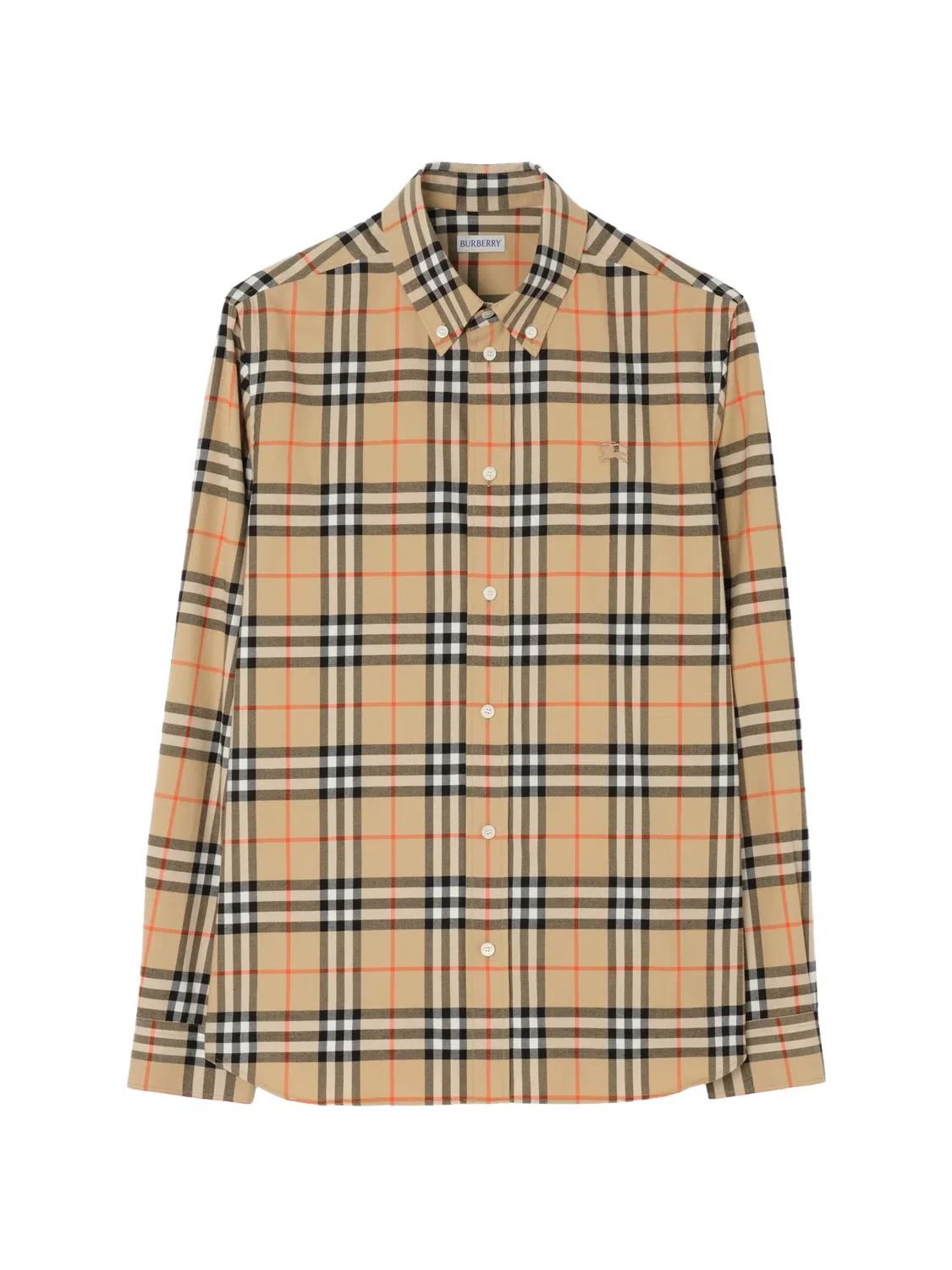 Хлопковая рубашка свободного кроя в клетку Burberry, нейтральные