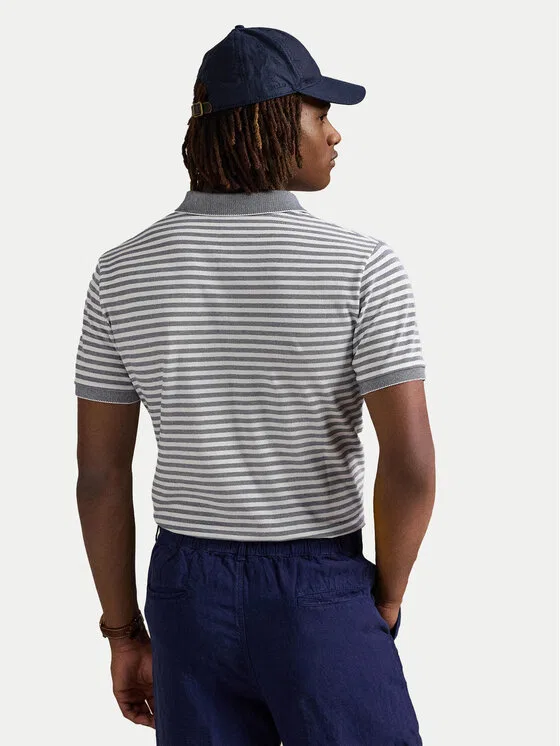 Поло custom slim fit Polo Ralph Lauren, синий — фото 3