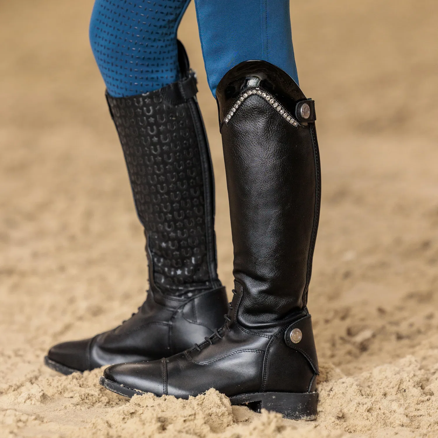 Детские сапоги для девочек с принтом IRHWalker Glam Imperial Riding, Black — фото 2
