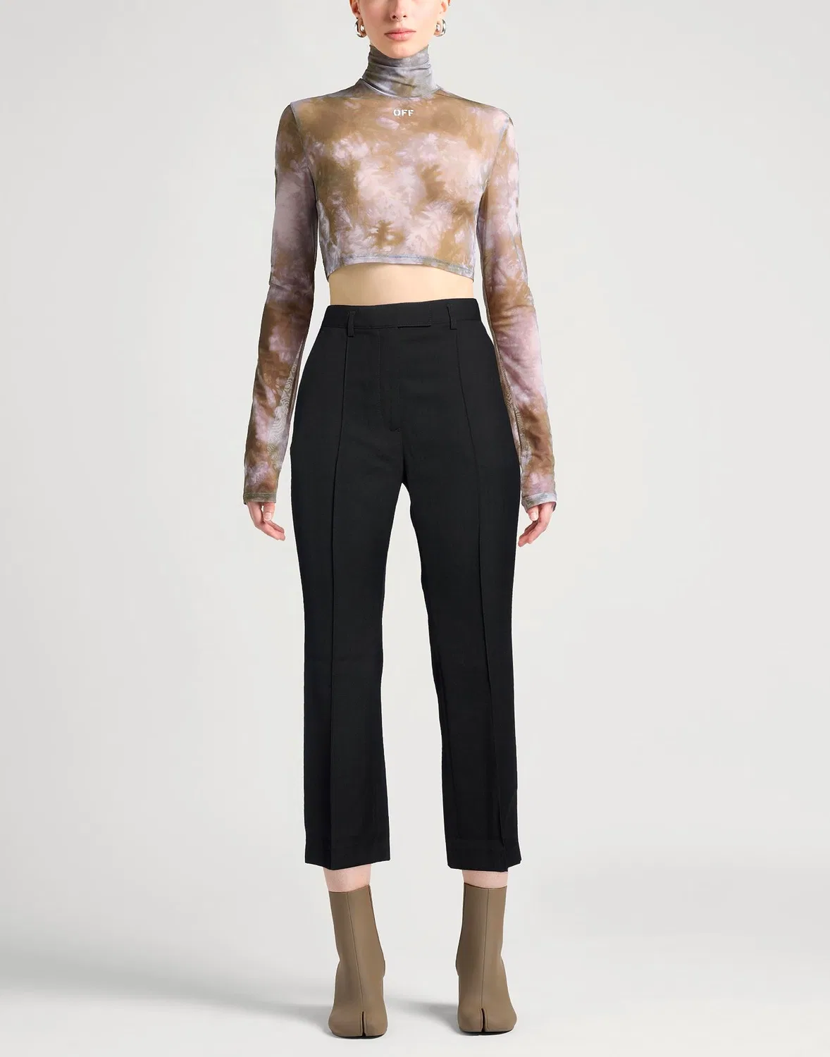 Женские брюки прямого кроя из крепа Acne Studios, черный — фото 2