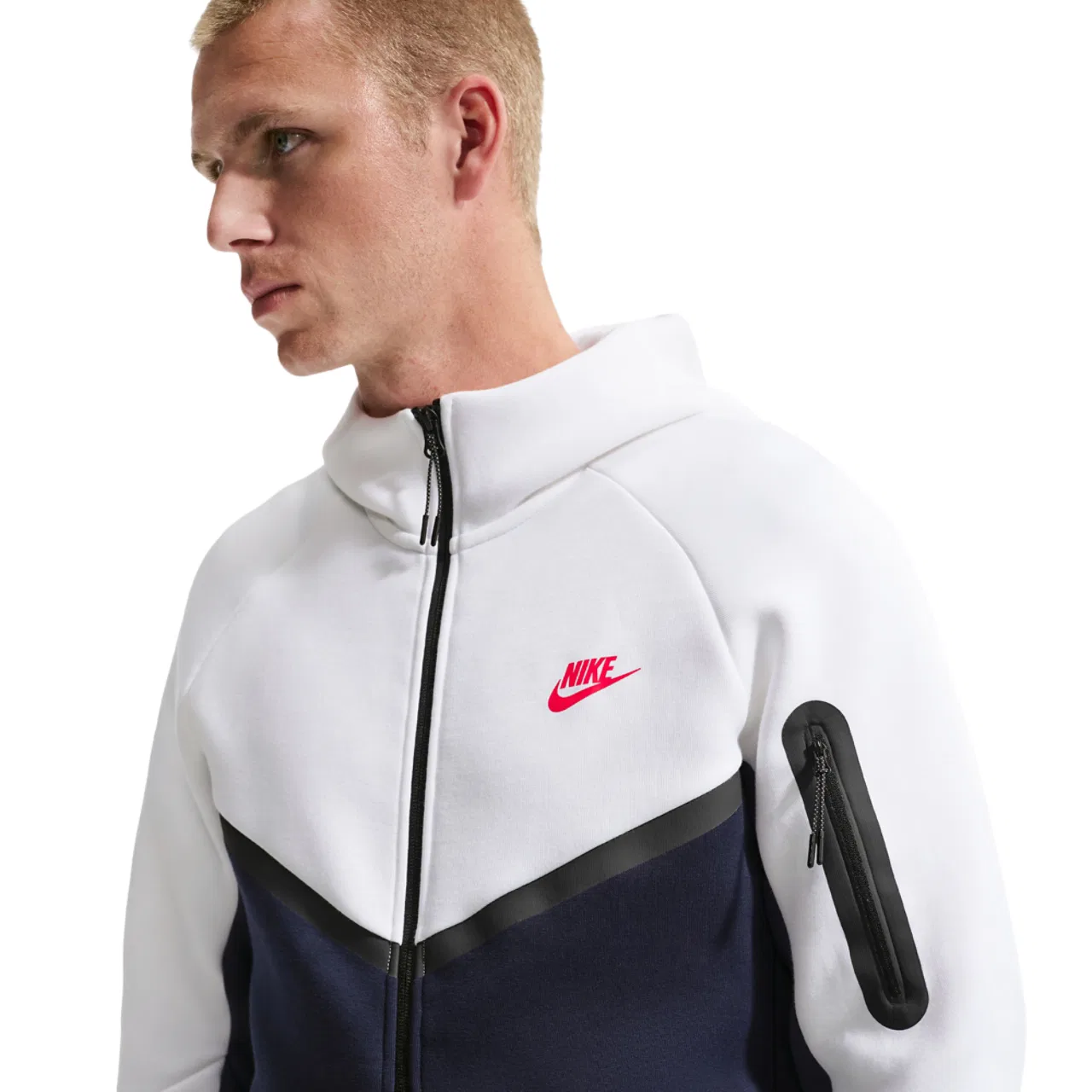 Мужская олимпийка Tech Fleece Full-Zip Windrunner Nike, цвет Obsidian/White