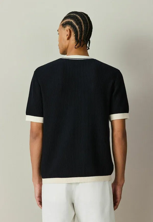 Футболка хлопковая Basic t-shirt Next, Navy Blue, темно-синий — фото 2