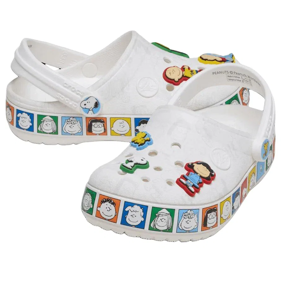Детские сандалии без застежек с закрытым носком Crocs Crocband Clog Peanuts, белый — фото 3