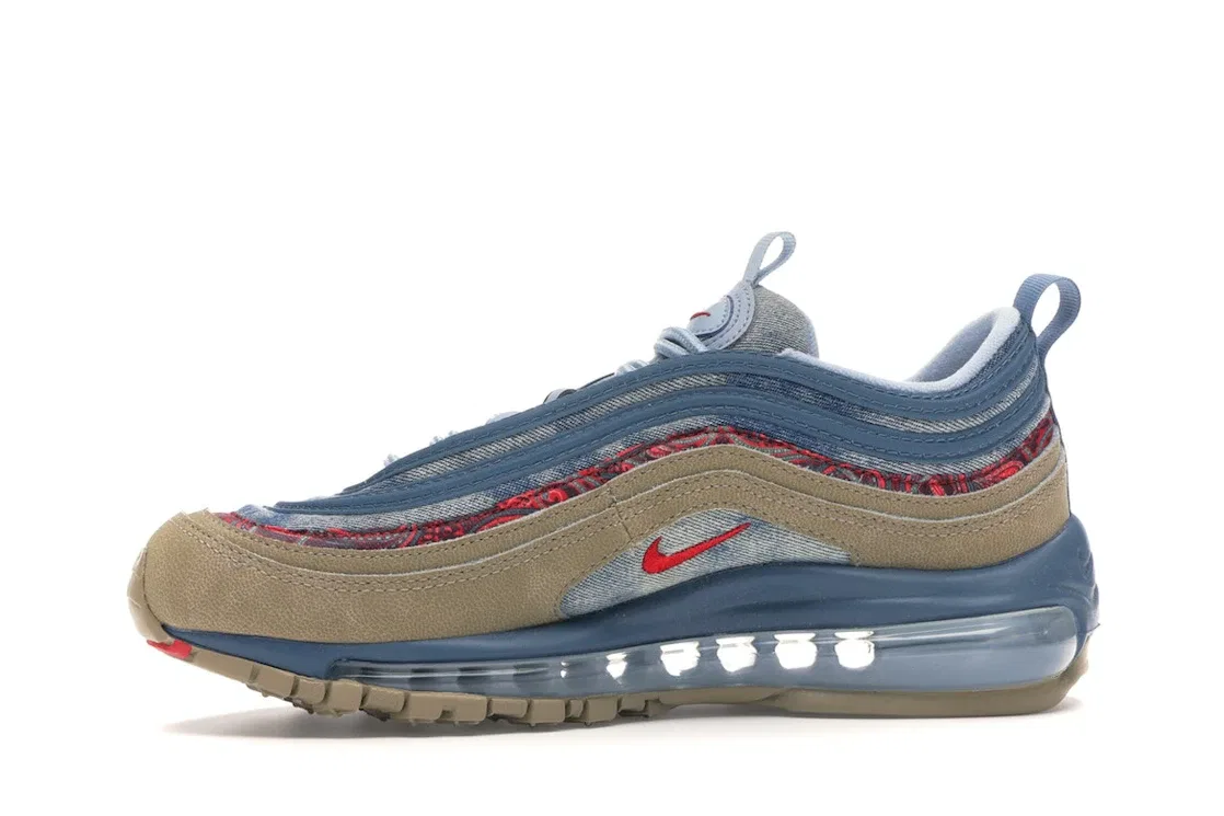 Детские кроссовки Lifestyle Nike Air Max 97, Parachute Beige/University Red-Thunderstorm-Light Armory Blue-Sail — фото 3