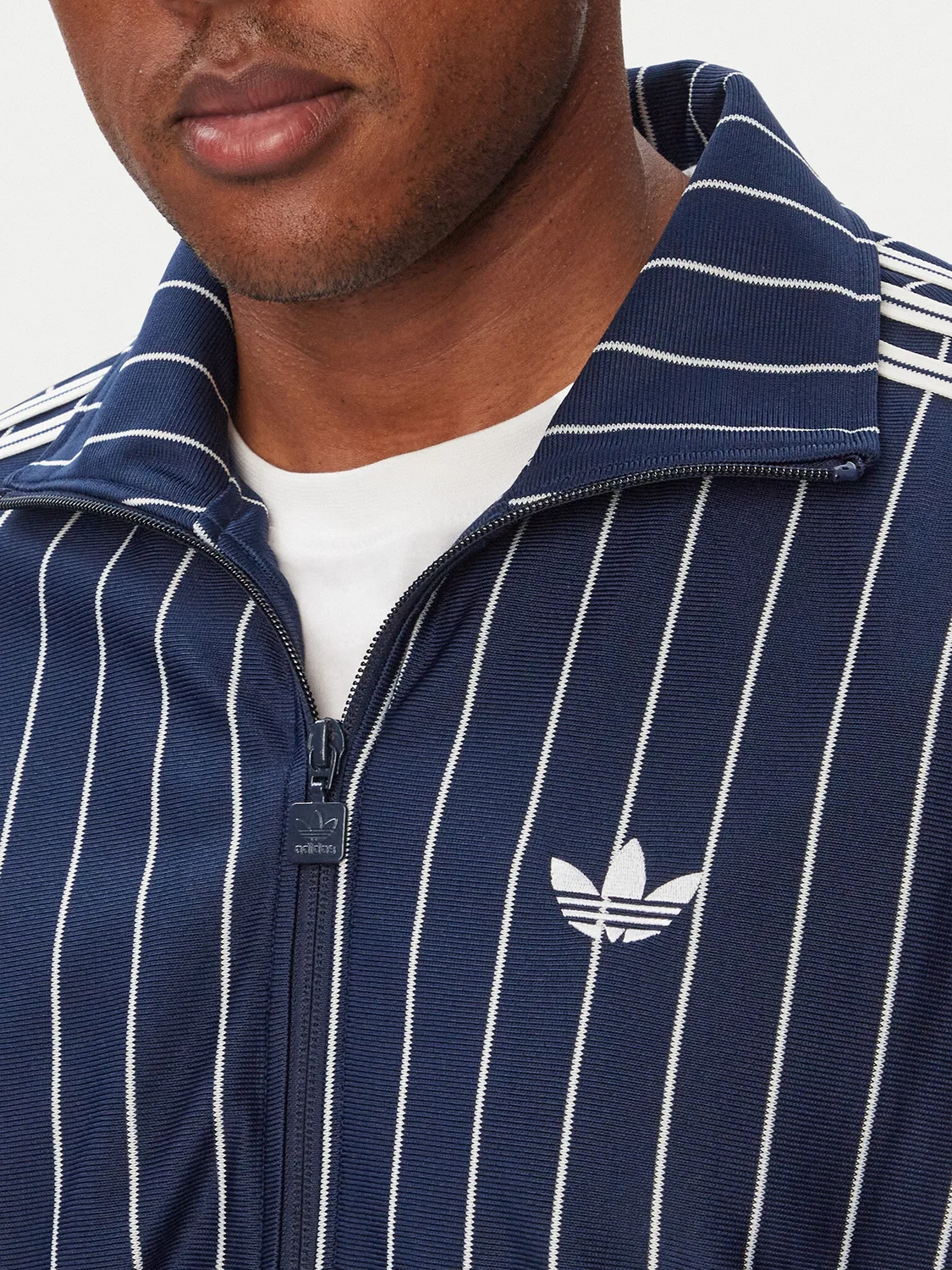Мужская толстовка стандартного кроя Firebrid Pinstripes Track Top Adidas, темно-синий — фото 4