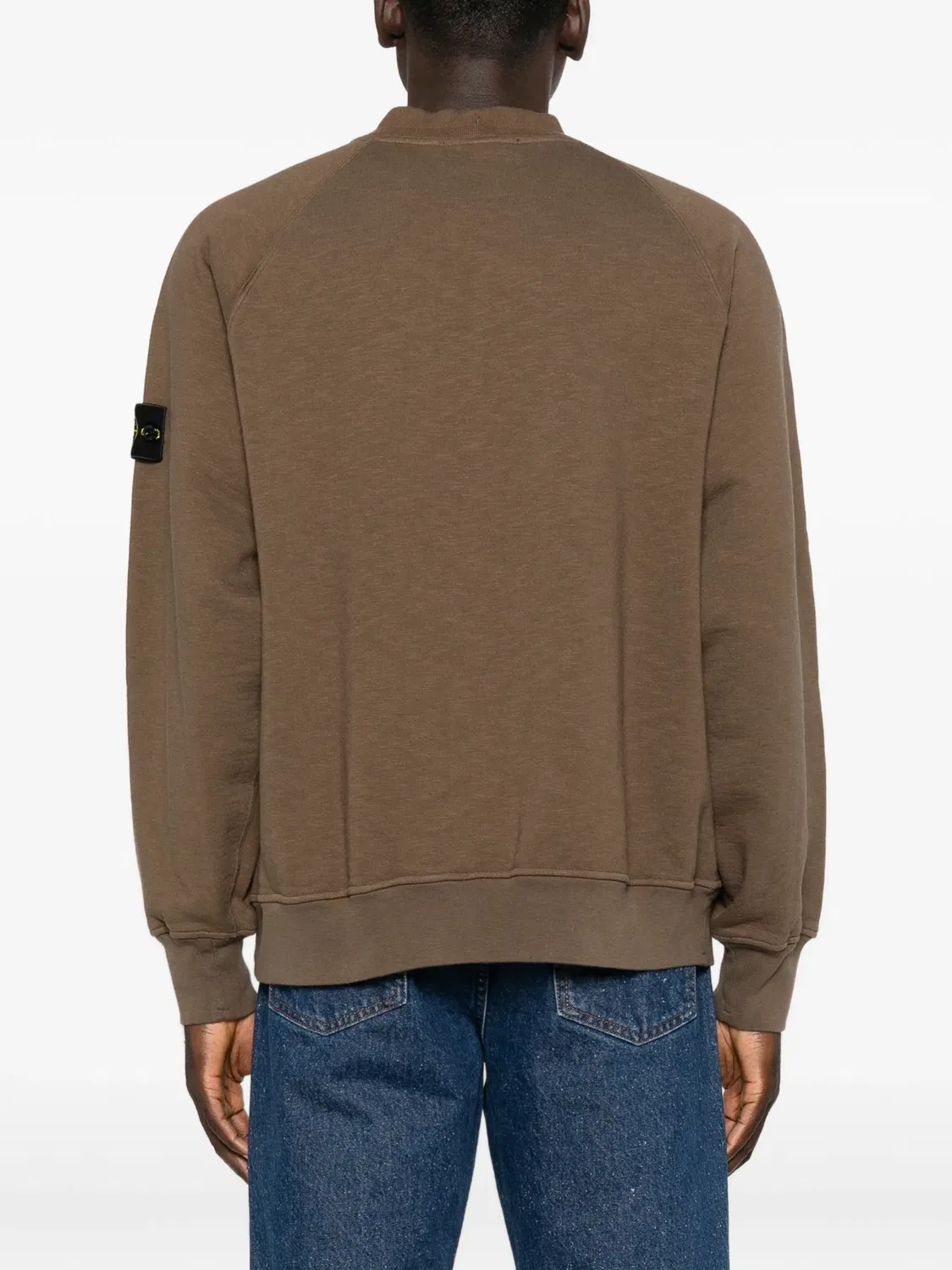 Stone Island Свитшот из трубчатого хлопкового флиса коричневый — фото 2