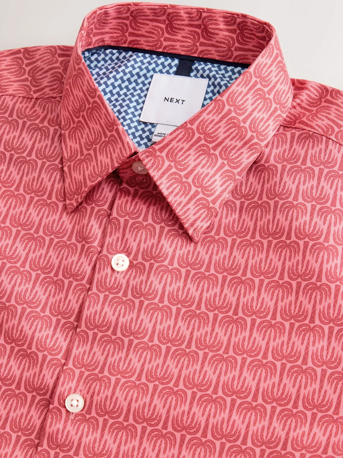 Рубашка с коротким рукавом Regular Fit, принт Red Palm Geometric Next, Красный