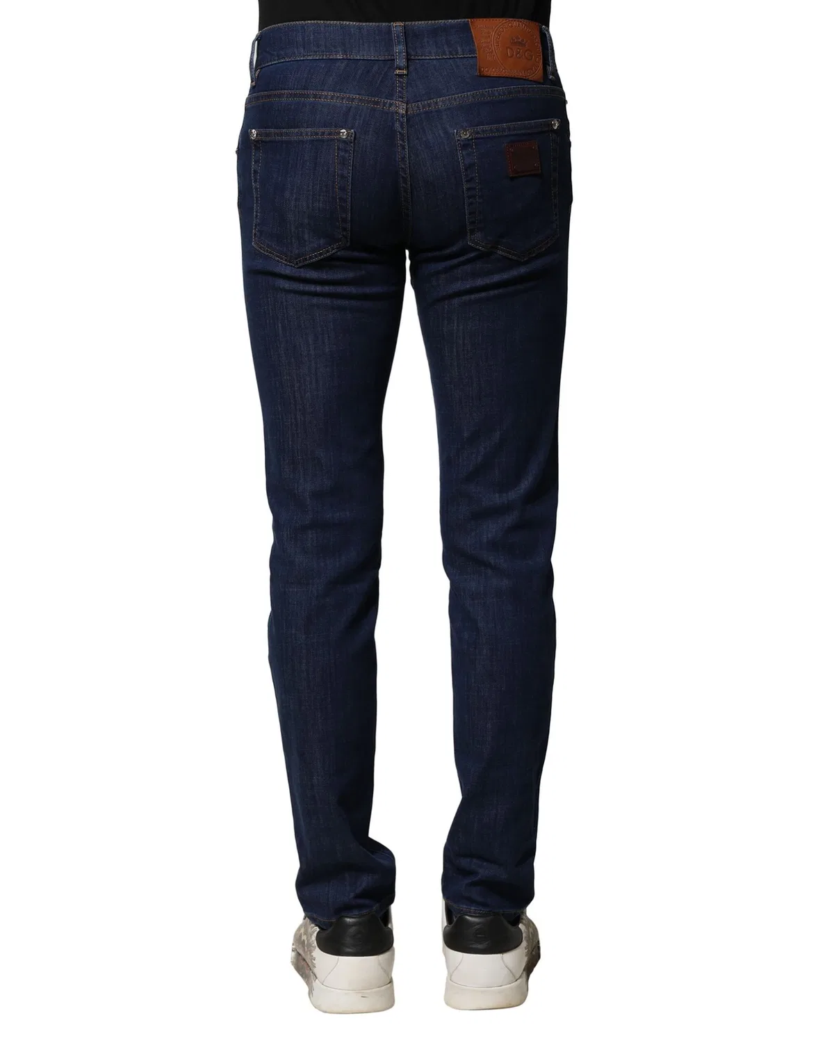 Мужские джинсы скинни с логотипом Blue Cotton Stretch Skinny Dolce & Gabbana, Blue — фото 4