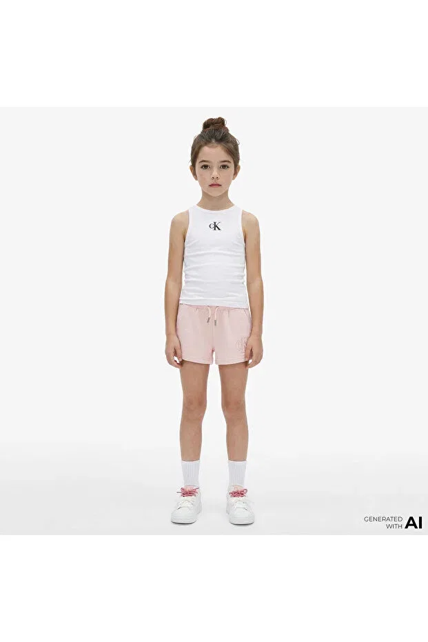 Детские шорты для девочек с логотипом Calvin Klein, Pink