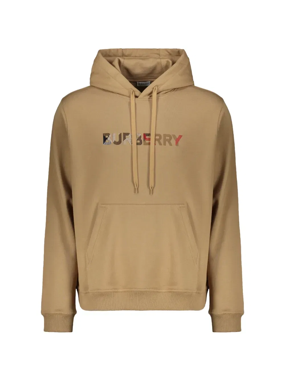 Худи с логотипом и карманом-кенгуру Burberry, бежевый
