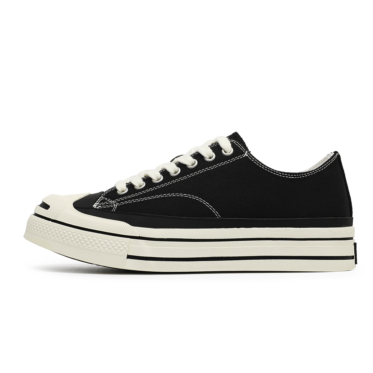 

Легкие и дышащие низкие мужские кроссовки для скейтбординга Ignition, Black White Shoelace